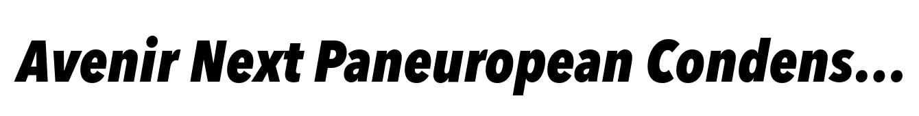 Avenir Next Paneuropean Condensed Black Italic